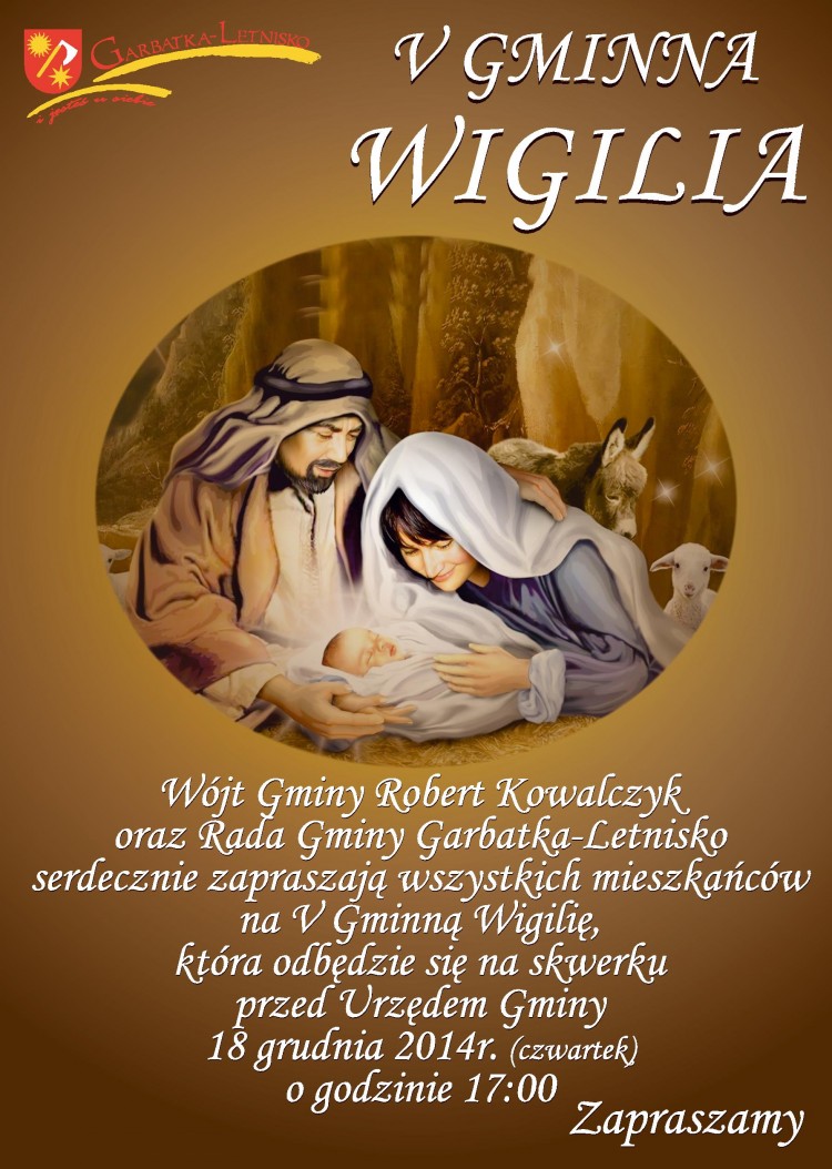 Zaproszenie na Wigilię Gminną