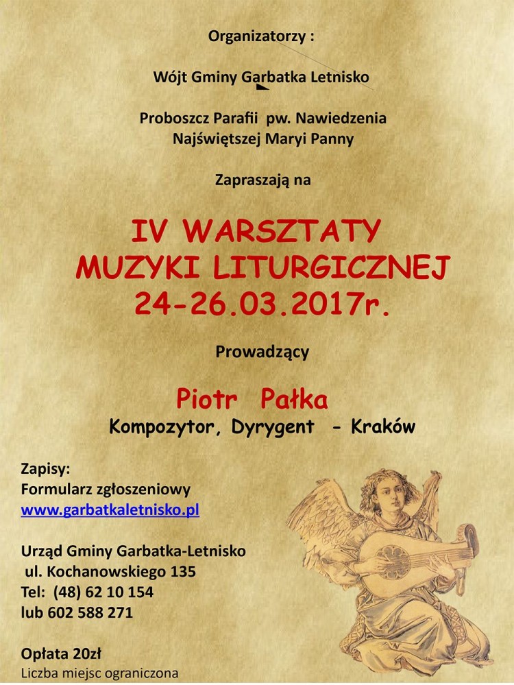 Zaproszenie – Warsztaty muzyki liturgicznej