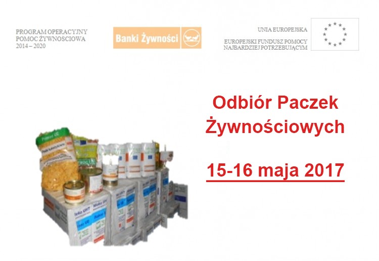 Odbiór Paczek Żywnościowych 15 – 16 maj 2017