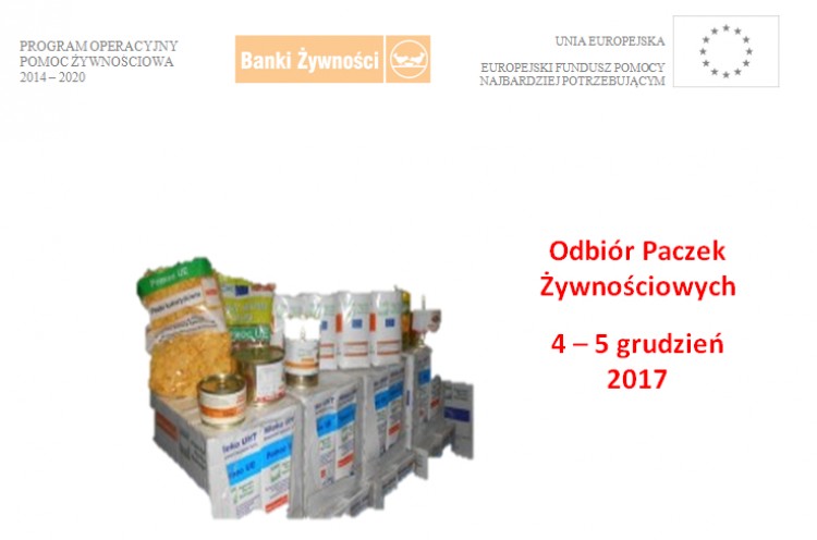 Odbiór Paczek Żywnościowych 04 – 05 grudzień 2017