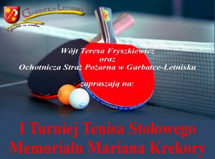 ZAPROSZENIE – I Turniej Tenisa Stołowego Memoriału Mariana Krekory