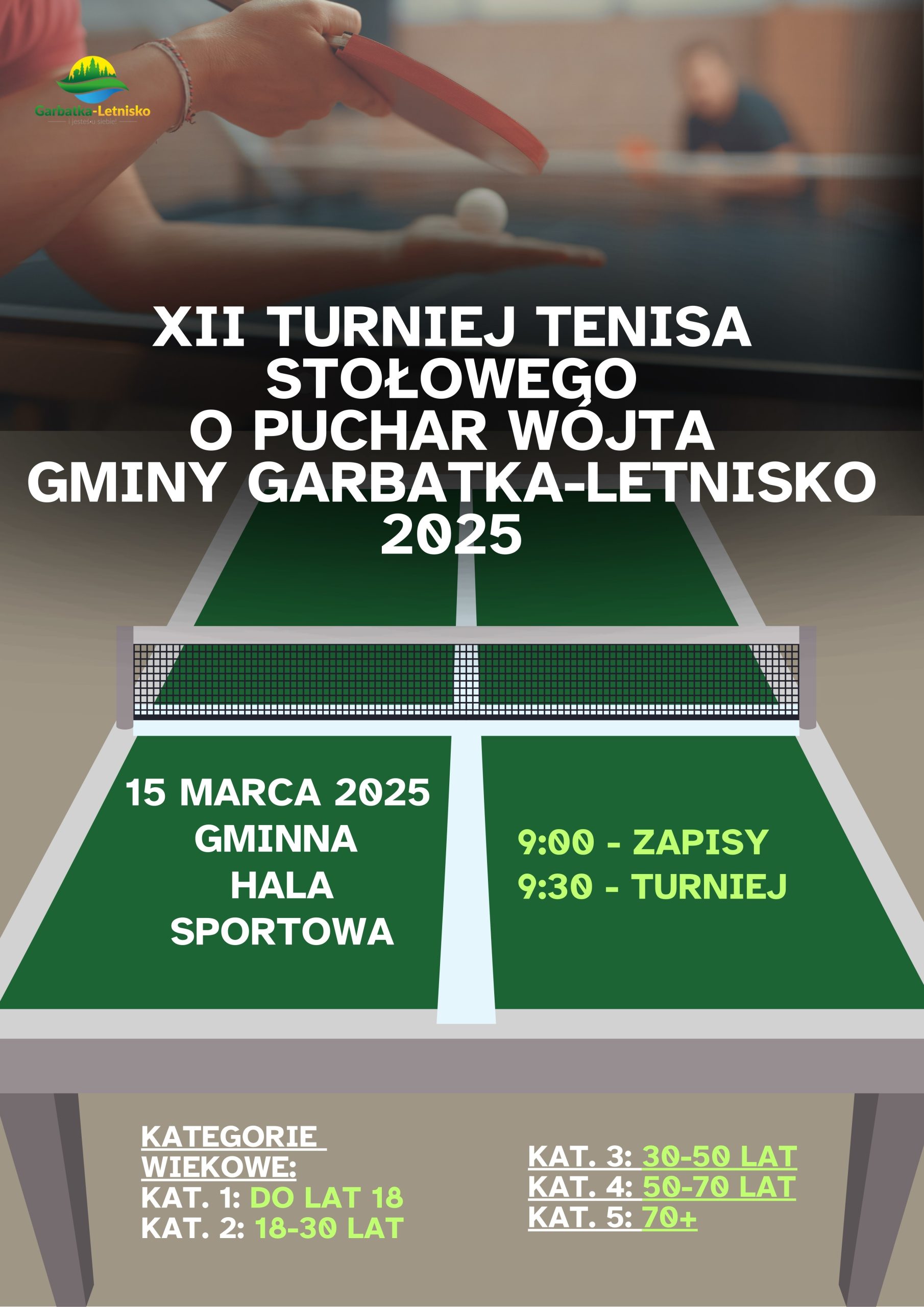 XII Turniej Tenisa Stołowego o Puchar Wójta Gminy Garbatka-Letnisko 2025